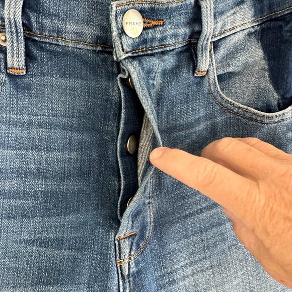 FRAME Le Original Gusset Slim Straight Leg Jeans in Elton Wash - Picture 9 of 11